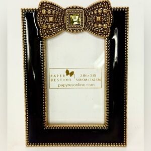 Papyrus Mini 2x3 Black & Gold Jeweled Picture Frame – Glam Décor